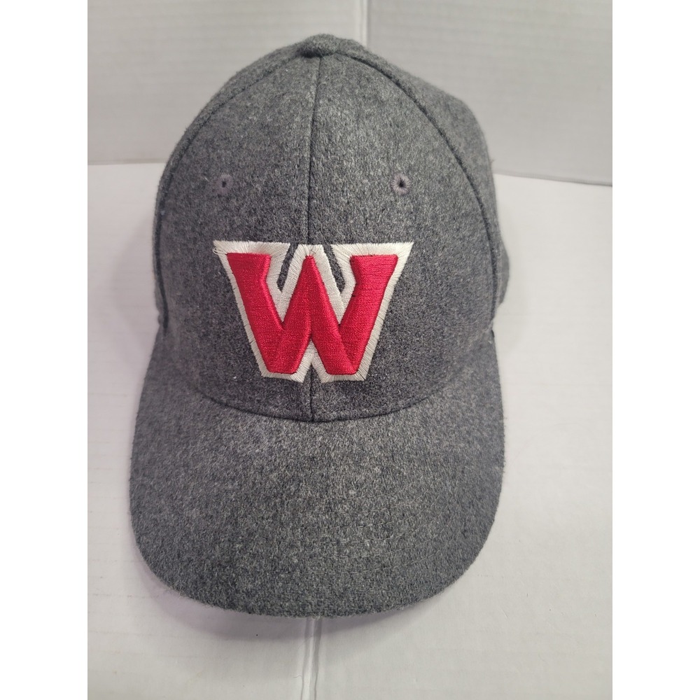 Vintage Wisconsin Bandgers Wool Felt ,adjustable back Grey trucker style